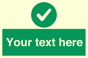 Custom green background, green circle with tick